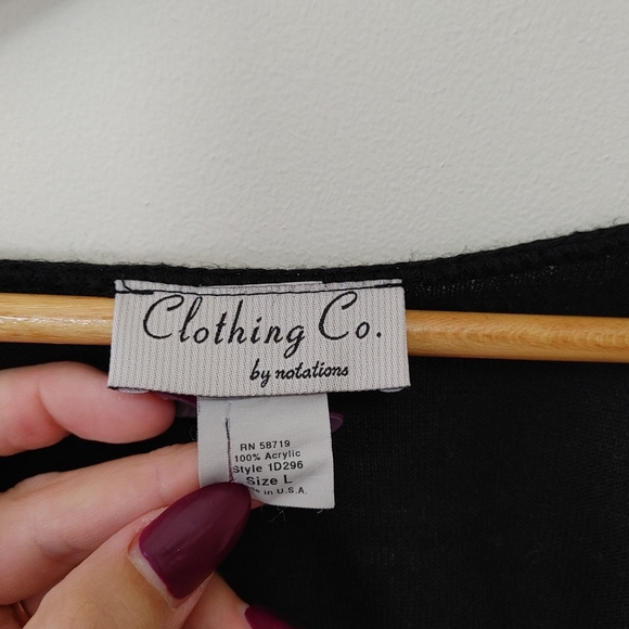 Black knit Shrug Cardigan 3/4 sleeve tie front crop sweater cardigan - Picture 4 of 5